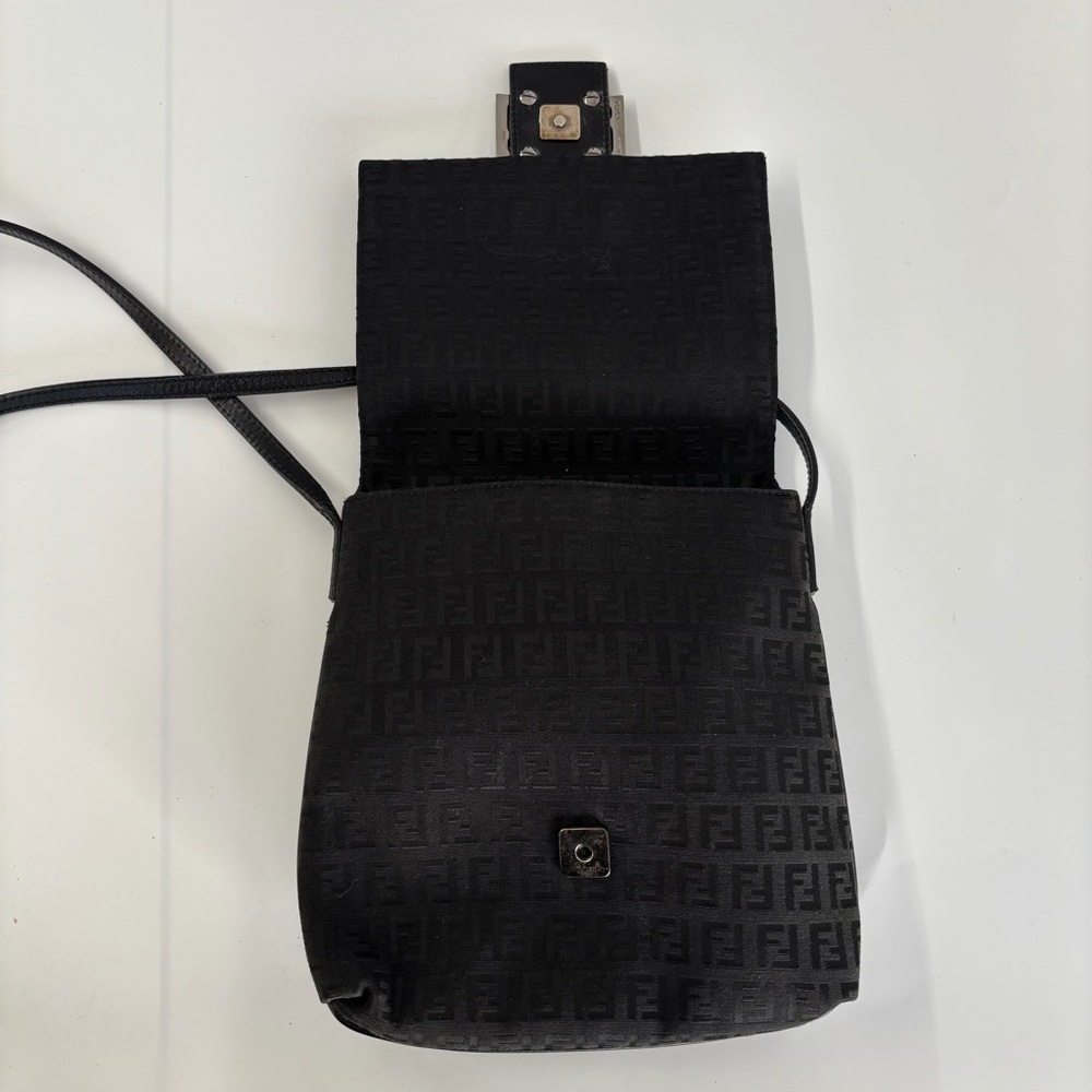 FENDI 2007 ZUCCA CROSSBODY BAG — BLACK FF CANVAS - Picture 4 of 8